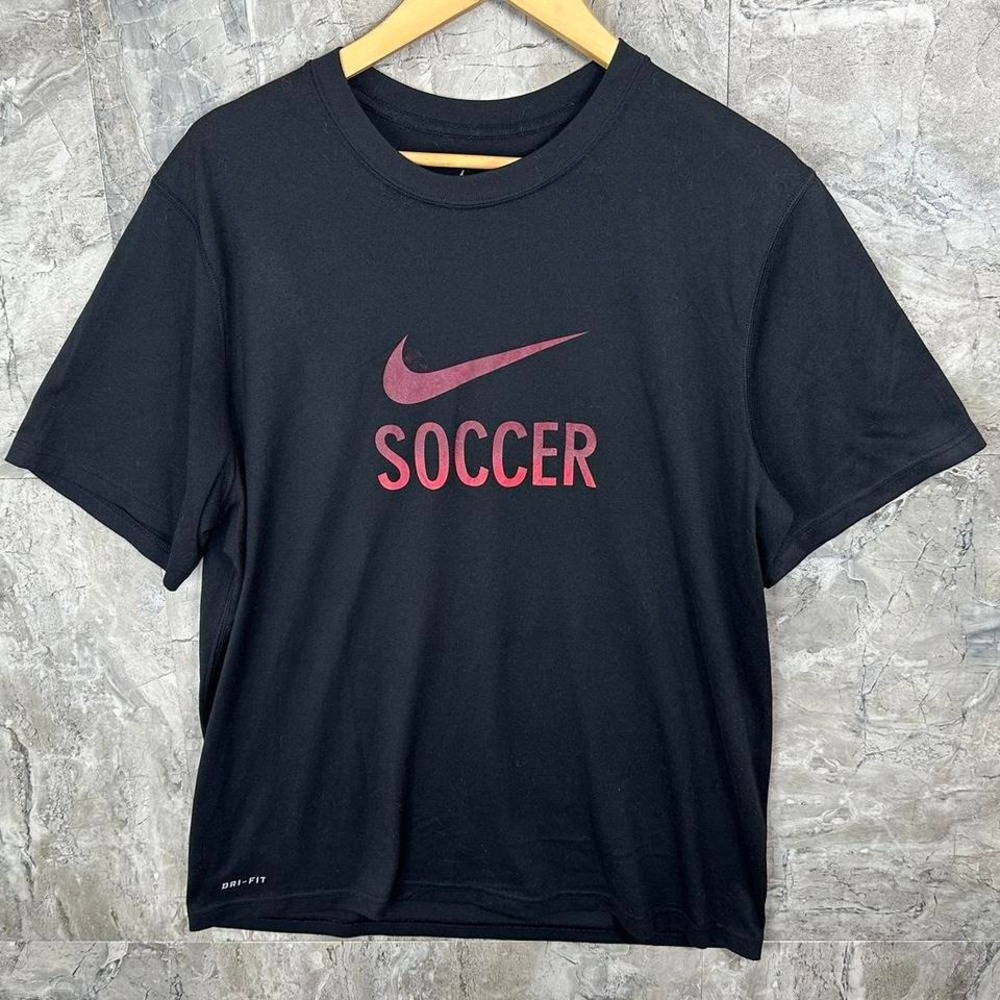 Nike black and red soccer‎ t-shirt Men's Large  #Nike #Soccer
